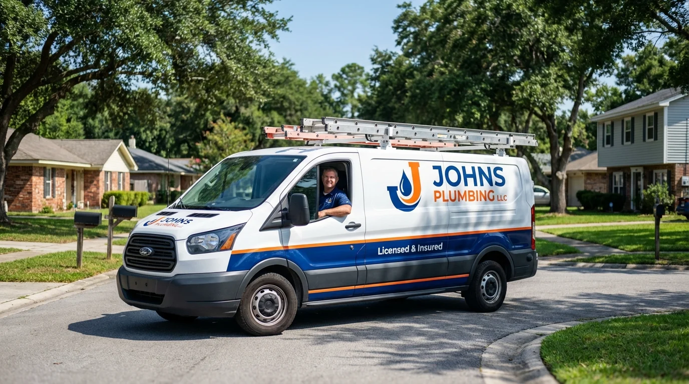 Johns Plumbing LLC service van in Russellton, PA