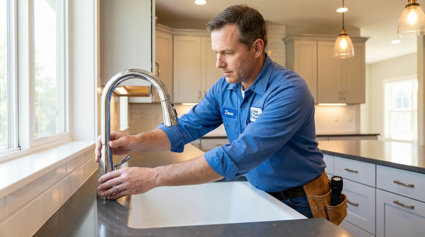 Kitchen faucet installation by Johns Plumbing LLC in Russellton