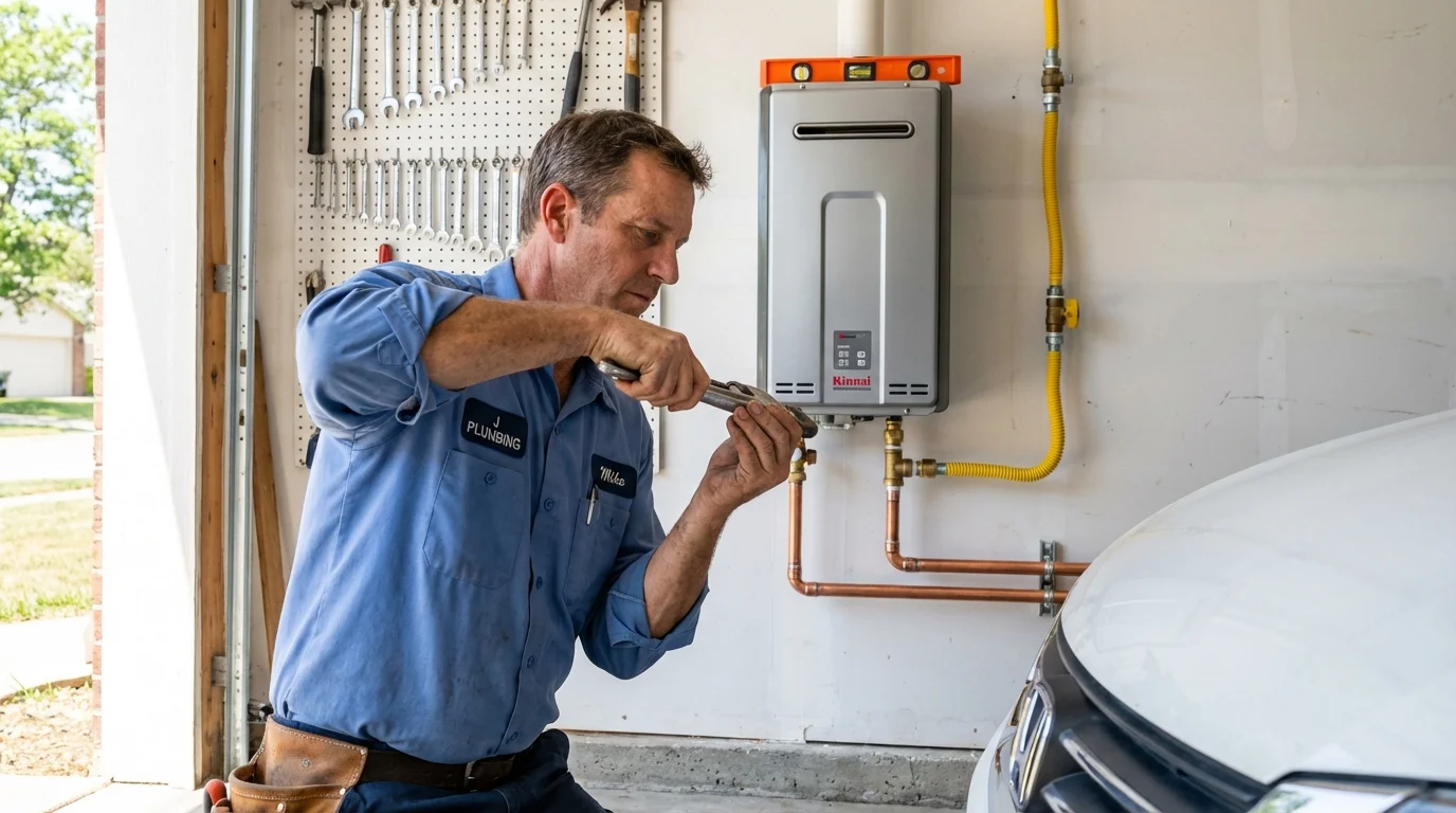 Tankless water heater installation by a Johns Plumbing LLC plumber in Russellton